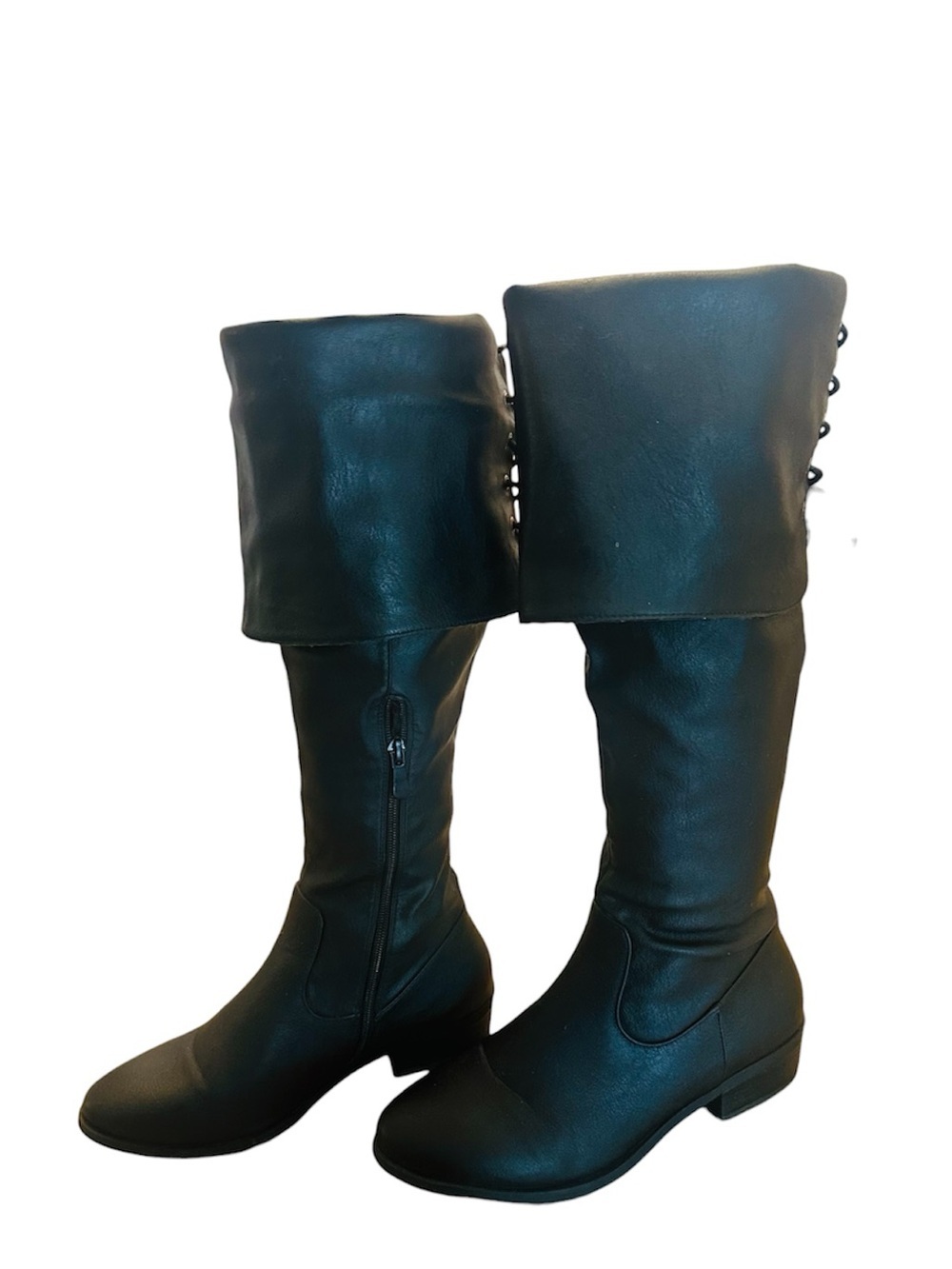 Dream Pairs Black Over-the-Knee Riding Boots - Womens 8 Regular Calf - Picture 4 of 13